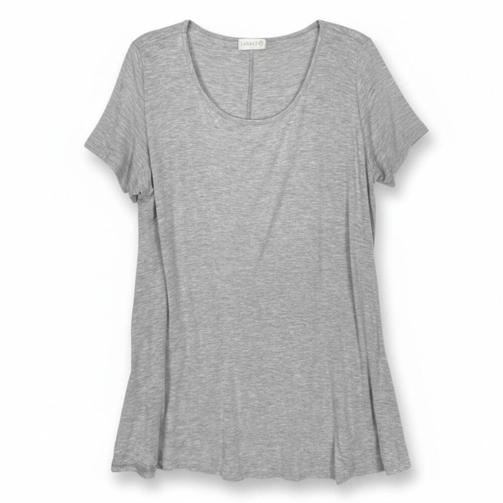LARACE Women's LOUNGE TOP or SLEEP SHIRT Lightweight SOLID GRAY Size 2X